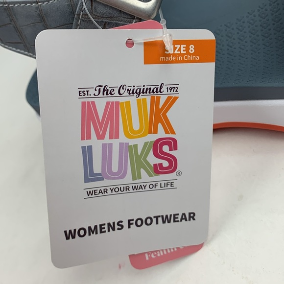 Muk Luks Dusty Blue Buckle Sandals Sz 8 Cushion Non Skid Adjustable Open toe NWT - Picture 6 of 14